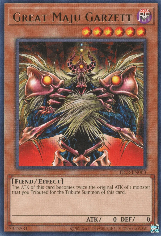 Dark, Dark Crisis, Effect Monster, Fiend, Rare, Unlimited Great Maju Garzett [DCR-EN063] Rare - Trading Card World