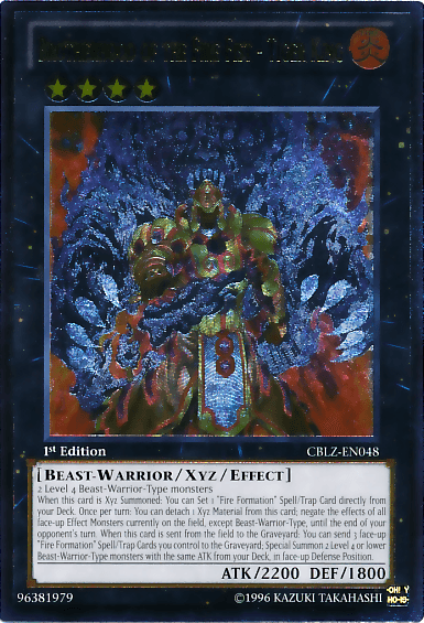 1st Edition, Beast-Warrior, Cosmo Blazer, Fire, Ultimate Rare, Unlimited, Xyz/Effect Monster Brotherhood of the Fire Fist - Tiger King [CBLZ-EN048] Ultimate Rare - Trading Card World