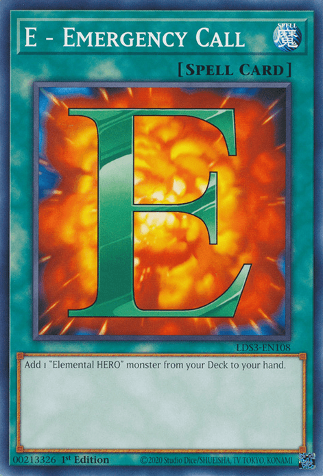 1st Edition, Common, Legendary Duelists: Season 3, Normal Spell, Spell E - Emergency Call [LDS3-EN108] Common - Trading Card World