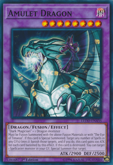 1st Edition, Common, Dark, Dragon, Fusion/Effect Monster, Legendary Dragon Decks Amulet Dragon [LEDD-ENA35] Common - Trading Card World