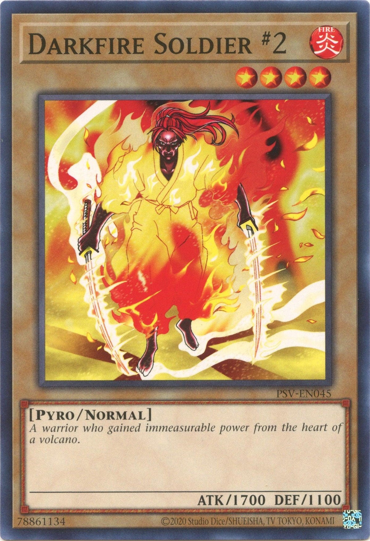 Common, Fire, Normal Monster, Pharaoh's Servant (25th Anniversary Edition), Pyro, Unlimited Darkfire Soldier #2 (25th Anniversary) [PSV-EN045] Common - Trading Card World