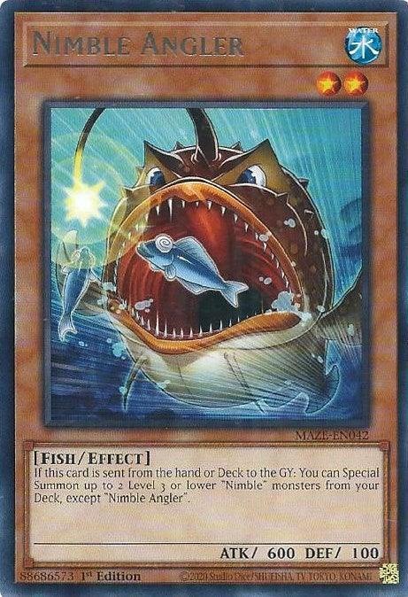 1st Edition, Effect Monster, Fish, Maze of Memories, Rare, Water Nimble Angler [MAZE-EN042] Rare - Trading Card World