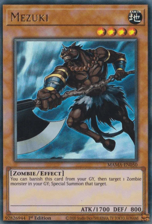 1st Edition, Earth, Effect Monster, Magnificent Mavens, Ultra Rare, Zombie Mezuki [MAMA-EN050] Ultra Rare - Trading Card World