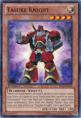 1st Edition, Effect Monster, Light, Star Pack 2014, Starfoil Rare, Warrior Tasuke Knight [SP14-EN010] Starfoil Rare - Trading Card World