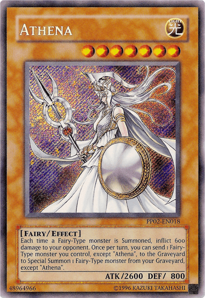 Effect Monster, Fairy, Light, Premium Pack 2, Secret Rare, Unlimited Athena [PP02-EN018] Secret Rare - Trading Card World