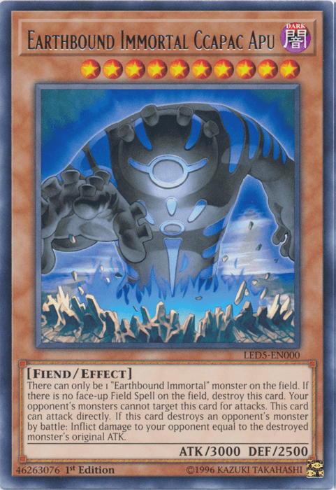 1st Edition, Dark, Effect Monster, Fiend, Legendary Duelists: Immortal Destiny, Rare Earthbound Immortal Ccapac Apu [LED5-EN000] Rare - Trading Card World