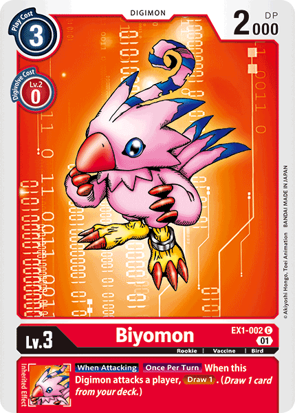 Bird, Classic Collection, Common, Digimon, EX1-002, Red, Rookie, Vaccine Biyomon [EX1-002] [Classic Collection] - Trading Card World