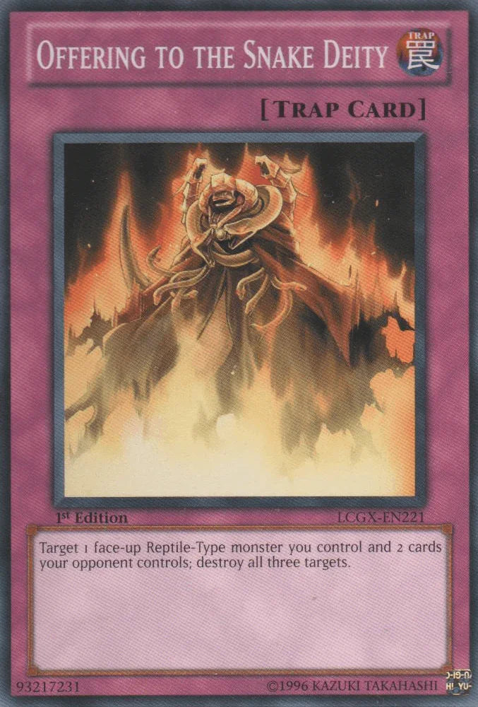 1st Edition, Common, Legendary Collection 2, Normal Trap, Trap, Unlimited Offering to the Snake Deity [LCGX-EN221] Common - Trading Card World