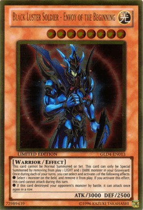Effect Monster, Gold Rare, Gold Series 4: Pyramids Edition, Light, Limited, Warrior Black Luster Soldier - Envoy of the Beginning [GLD4-EN013] Gold Rare - Trading Card World
