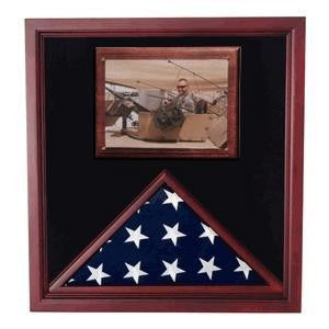 Army Air Corps Flag shadow case, Flag Frame with photo display and 5x9.5 flag