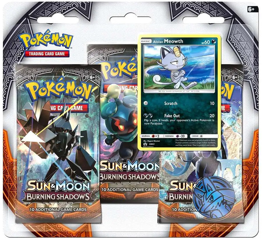 Sun & Moon: Burning Shadows - 3-Pack Blister (Alolan Meowth)