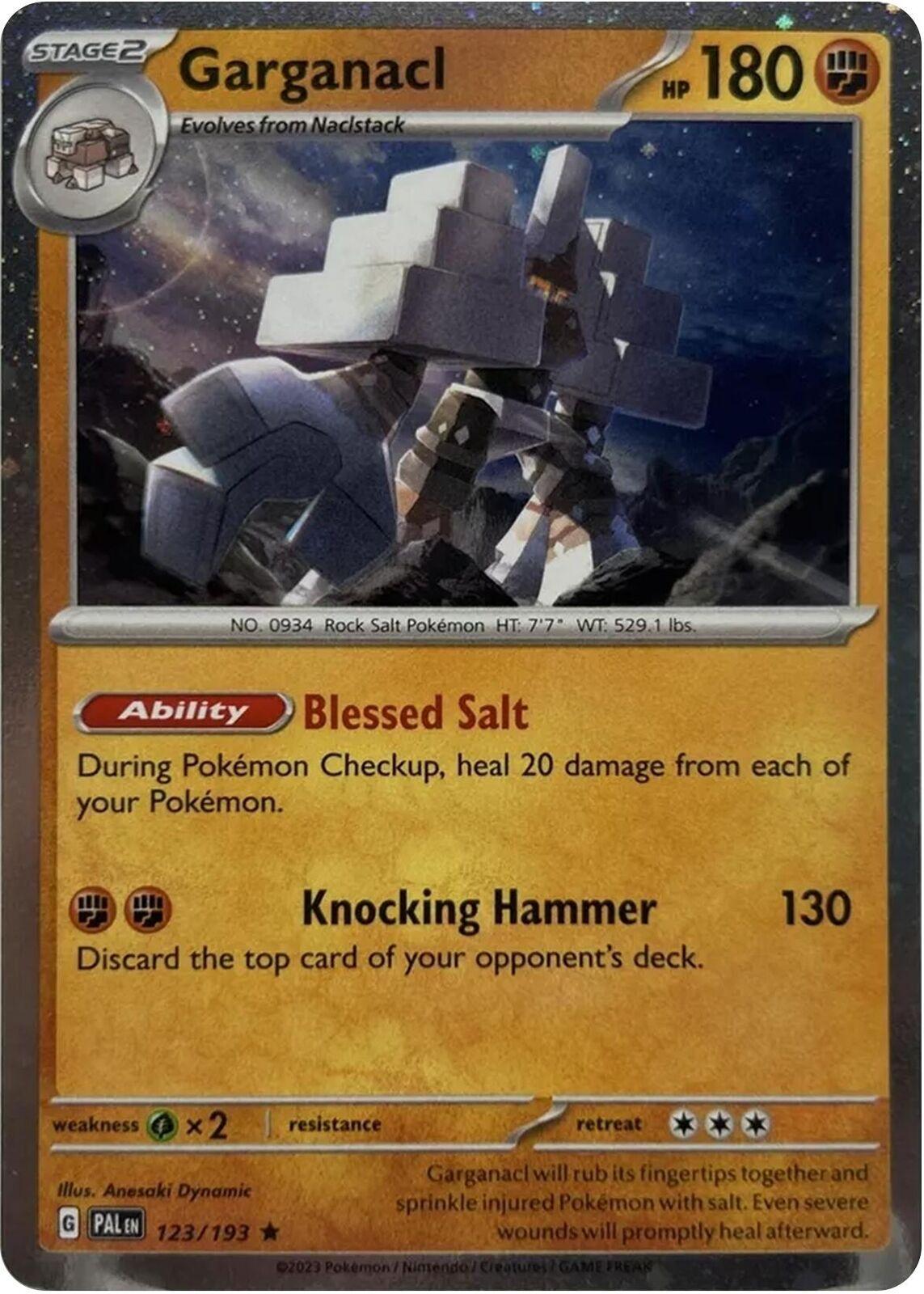 123, Fighting, Rare, Scarlet & Violet: Paldea Evolved Garganacl (123/193) (Cosmo Holo) [Scarlet & Violet: Paldea Evolved] - Trading Card World