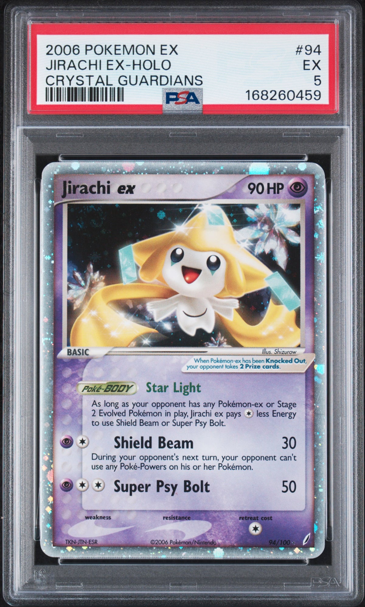 PSA 5 Jirachi EX (Holo Crystal Guardians) #94 · Crystal Guardians · 2006 — front