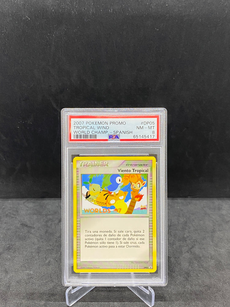 2007 Pokemon Promo World Champ- Spanish Tropical Wind PSA 8