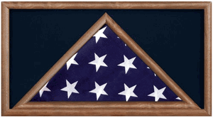 Large Military Flag and Medal Display Case - Black Felt case