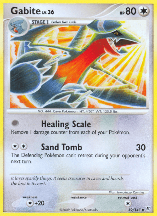 59, Colorless, Colorless[+20], Normal, Platinum: Supreme Victors, Reverse Holofoil, Uncommon Gabite (59/147) [Platinum: Supreme Victors] - Trading Card World
