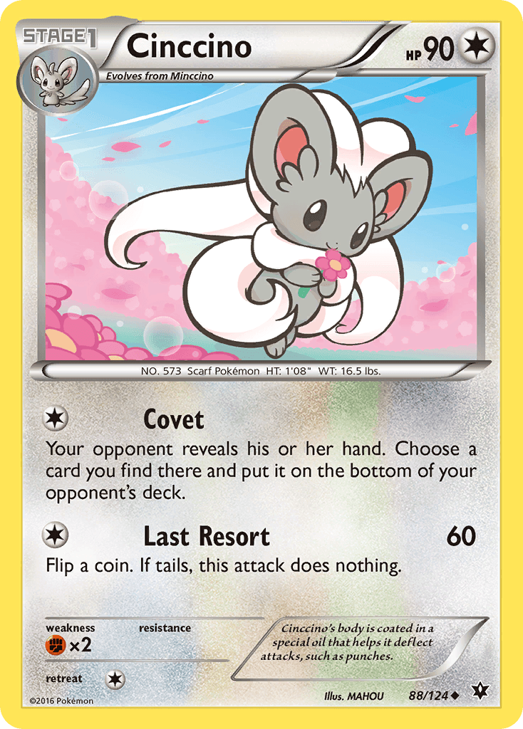 88, Colorless, Fighting[×2], Normal, Reverse Holofoil, Uncommon, XY: Fates Collide Cinccino (88/124) [XY: Fates Collide] - Trading Card World
