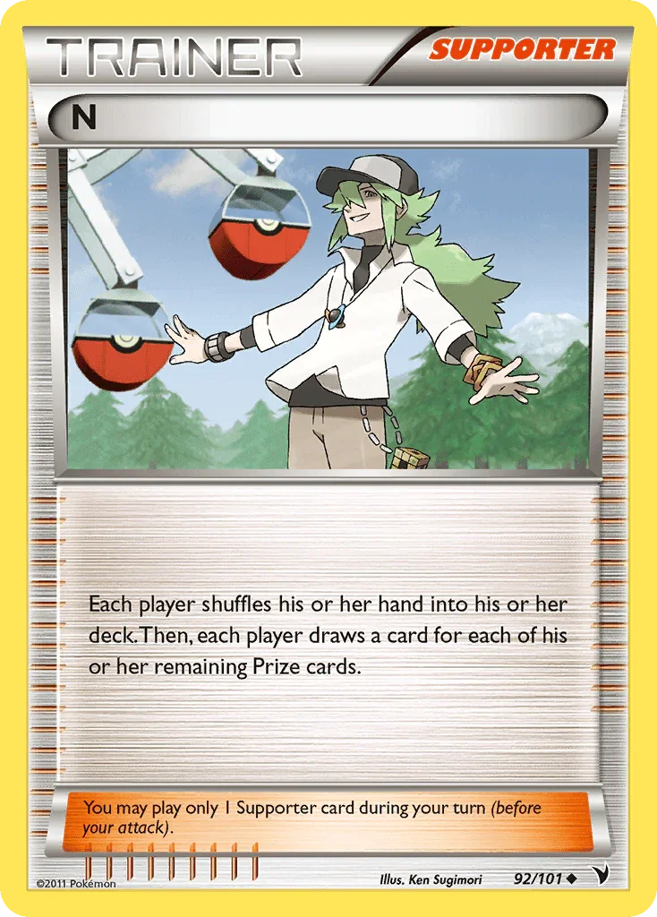 92, Black & White: Noble Victories, Normal, Reverse Holofoil, Supporter, Uncommon N (92/101) [Black & White: Noble Victories] - Trading Card World
