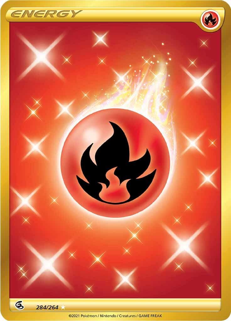 284, Basic Energy, Holofoil, Secret Rare, Sword & Shield: Fusion Strike Fire Energy (284/264) [Sword & Shield: Fusion Strike] - Trading Card World