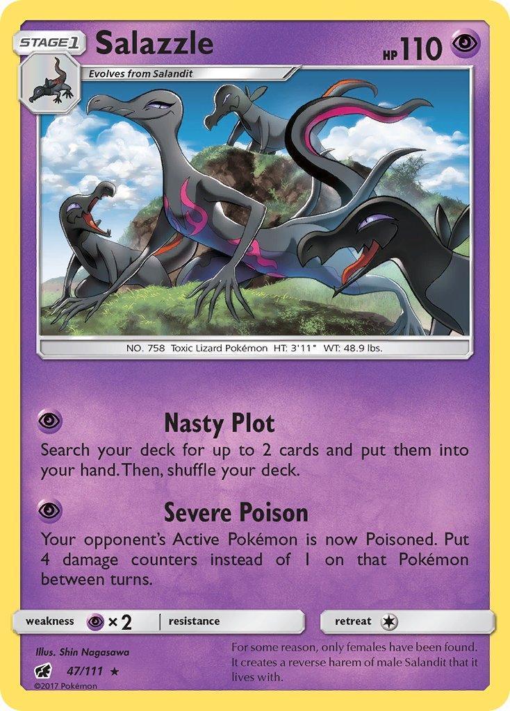 47, Normal, Psychic, Psychic[×2], Rare, Sun & Moon: Crimson Invasion Salazzle (47/111) (Theme Deck Exclusive) [Sun & Moon: Crimson Invasion] - Trading Card World