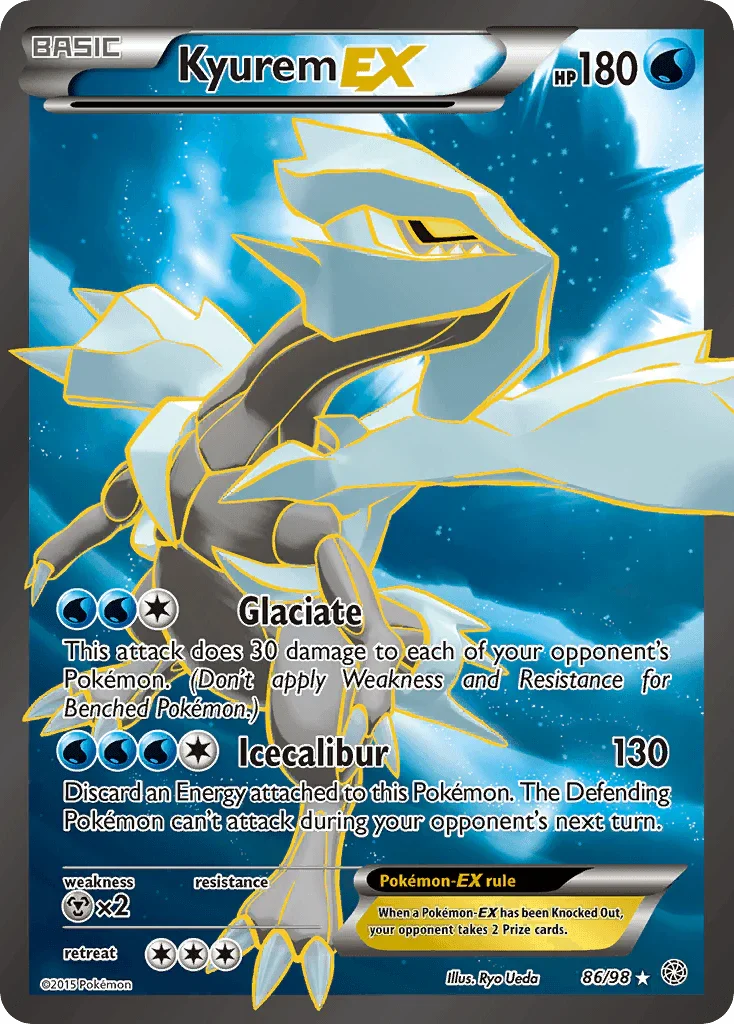 86, Holofoil, Metal[×2], Ultra Rare, Water, XY: Ancient Origins Kyurem EX (86/98) [XY: Ancient Origins] - Trading Card World