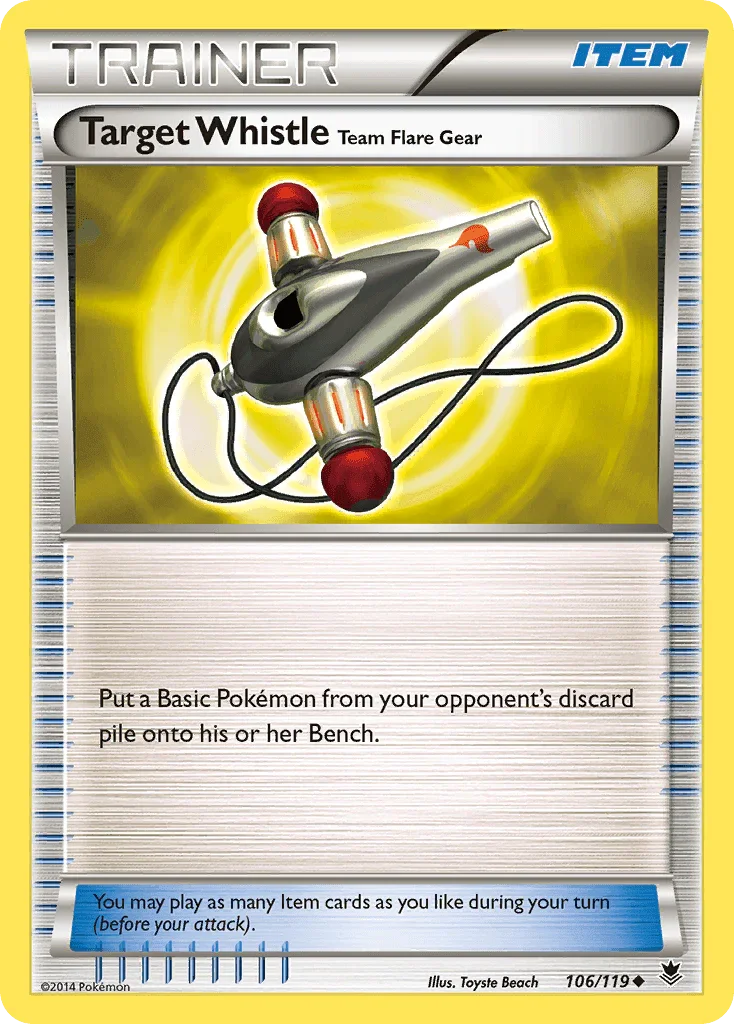 106, Item, Normal, Reverse Holofoil, Uncommon, XY: Phantom Forces Target Whistle Team Flare Gear (106/119) [XY: Phantom Forces] - Trading Card World