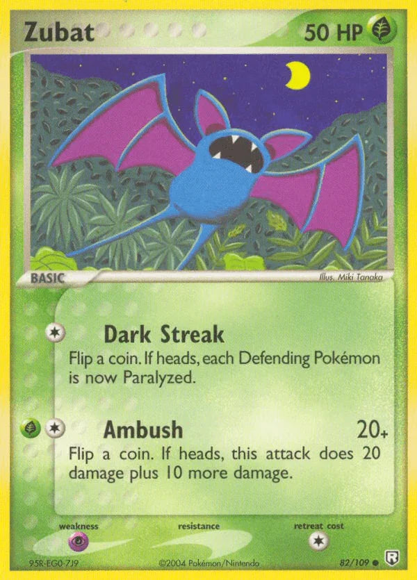 82, Common, EX: Team Rocket Returns, Grass, Normal, Psychic[×2] Zubat (82/109) [EX: Team Rocket Returns] - Trading Card World