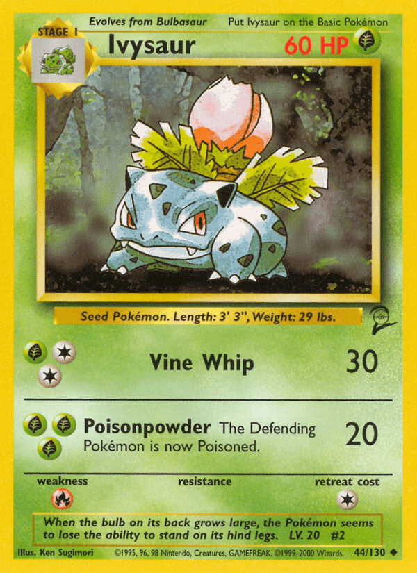44, Base Set 2, Fire[×2], Grass, Normal, Uncommon Ivysaur (44/130) [Base Set 2] - Trading Card World