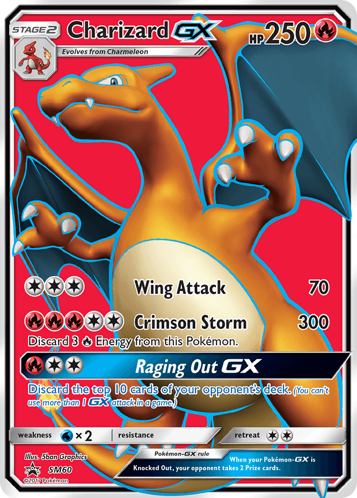 Fire, Holofoil, Promo, SM60, Sun & Moon: Black Star Promos, Wx2 Charizard GX (SM60) (Jumbo Card) [Sun & Moon: Black Star Promos] - Trading Card World