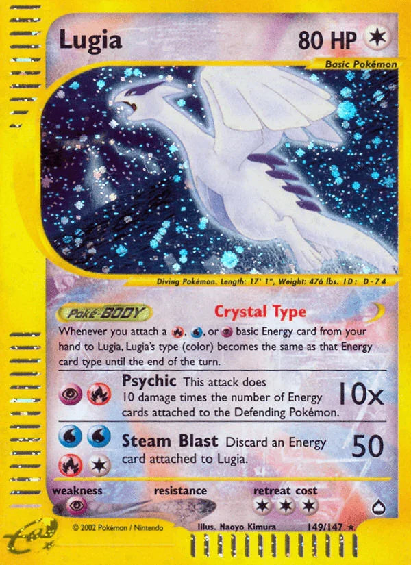 149, Aquapolis, Colorless, Holofoil, Psychic[×2], Reverse Holofoil, Secret Rare Lugia (149/147) [Aquapolis] - Trading Card World