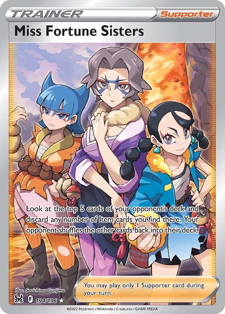 194, Holofoil, Supporter, Sword & Shield: Lost Origin, Ultra Rare Miss Fortune Sisters (194/196) [Sword & Shield: Lost Origin] - Trading Card World
