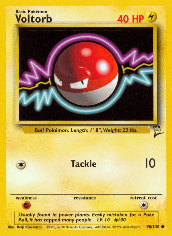 98, Base Set 2, Common, Fighting[×2], Lightning, Normal Voltorb (98/130) [Base Set 2] - Trading Card World