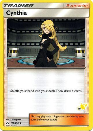 119, Battle Academy 2020, Normal, Promo, Supporter Cynthia (119/156) (Pikachu Stamp #59) [Battle Academy 2020] - Trading Card World