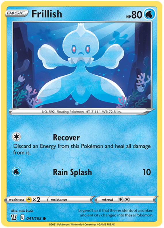 041, Common, Lightning[×2], Normal, Reverse Holofoil, Sword & Shield: Battle Styles, Water Frillish (041/163) [Sword & Shield: Battle Styles] - Trading Card World