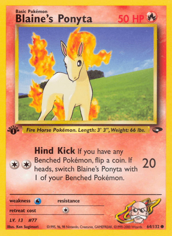 1st Edition Normal, 64, Common, Fire, Gym Challenge 1st Edition, Water[×2] Blaine's Ponyta (64/132) [Gym Challenge 1st Edition] - Trading Card World