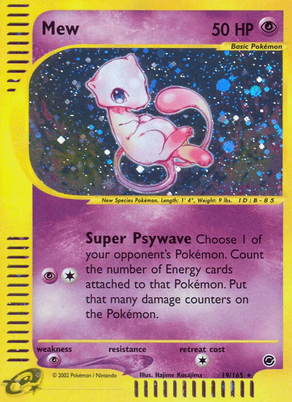 19, Expedition: Base Set, Holo Rare, Holofoil, Psychic, Psychic[×2], Reverse Holofoil Mew (19/165) [Expedition: Base Set] - Trading Card World