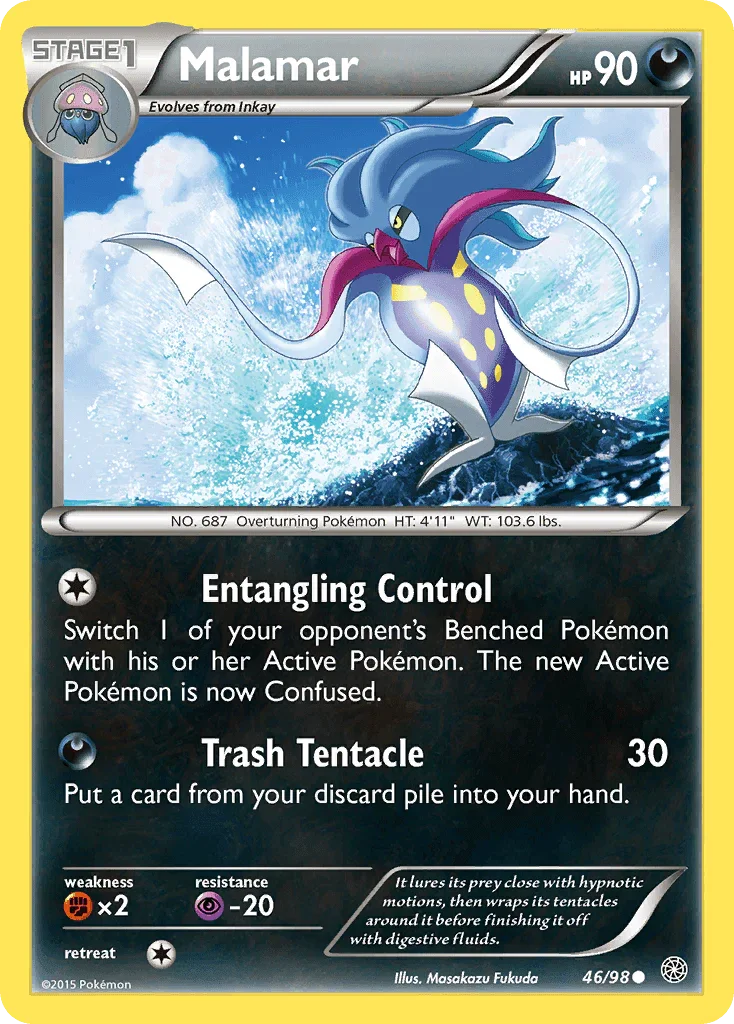 46, Common, Darkness, Fighting[×2], Normal, Psychic[-20], Reverse Holofoil, XY: Ancient Origins Malamar (46/98) [XY: Ancient Origins] - Trading Card World