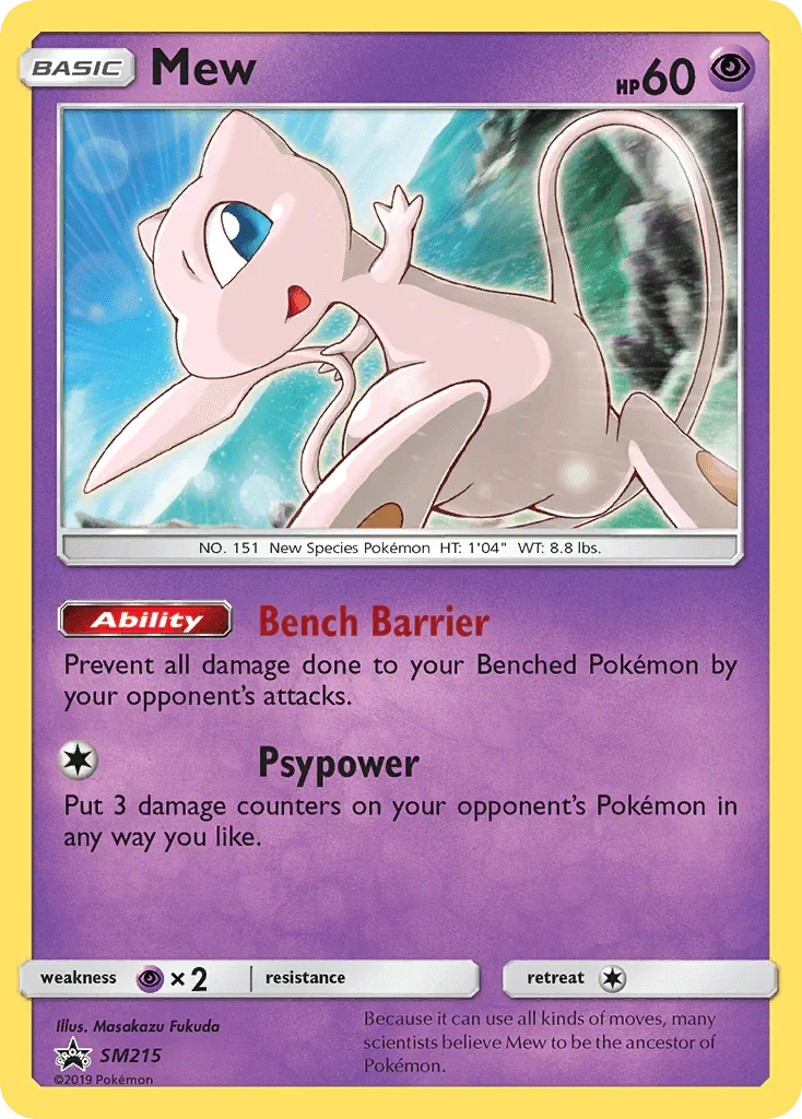 Black Star Promo, Holofoil, Psychic, Psychic[×2], SM215, Sun & Moon: Black Star Promos Mew (SM215) [Sun & Moon: Black Star Promos] - Trading Card World