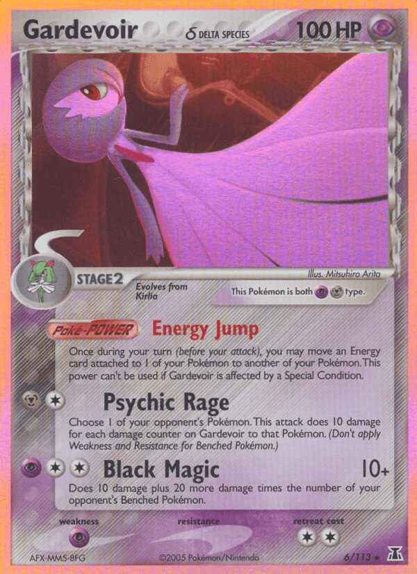 EX: Delta Species, Holo Rare, Holofoil, Metal, Psychic, Psychic[×2] Gardevoir (6/113) (Delta Species) [EX: Delta Species] - Trading Card World