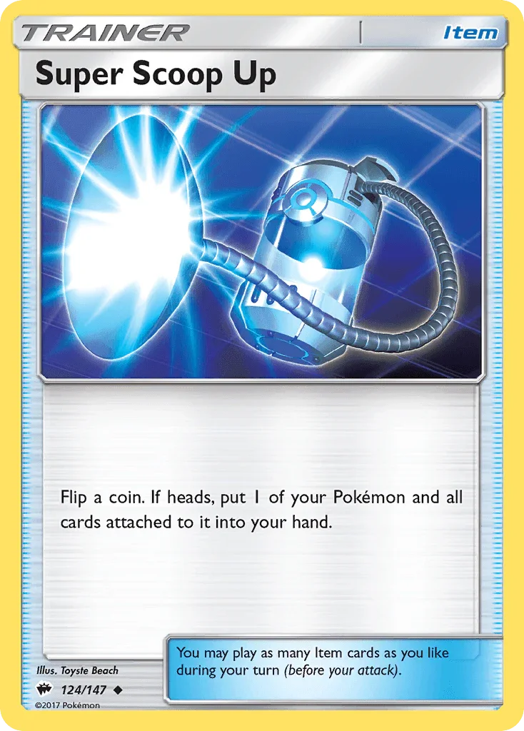 124, Item, Normal, Reverse Holofoil, Sun & Moon: Burning Shadows, Uncommon Super Scoop Up (124/147) [Sun & Moon: Burning Shadows] - Trading Card World