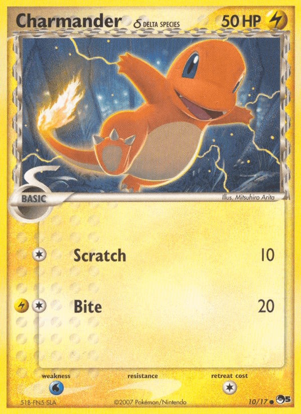 10, Common, Lightning, Normal, POP Series 5, Water[×2] Charmander (10/17) (Delta Species) [POP Series 5] - Trading Card World
