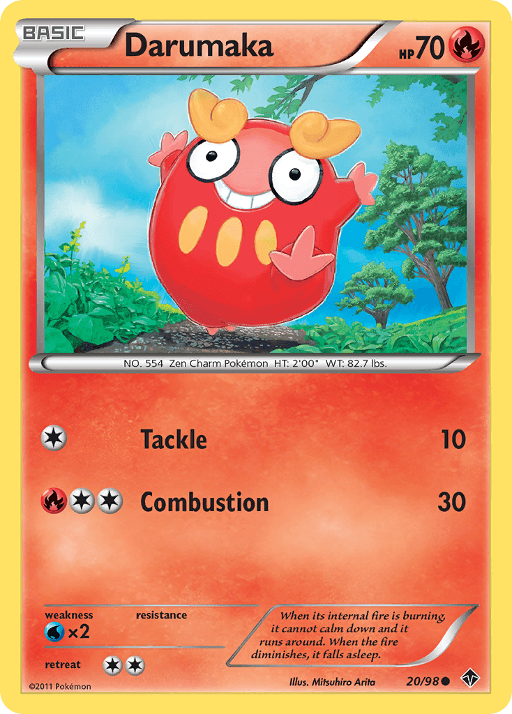 20, Black & White: Emerging Powers, Common, Fire, Normal, Reverse Holofoil, Water[×2] Darumaka (20/98) [Black & White: Emerging Powers] - Trading Card World