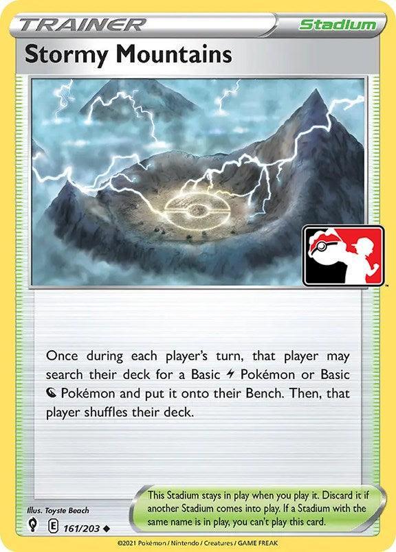 161, Holofoil, Normal, Prize Pack Series One, Stadium, Uncommon Stormy Mountains (161/203) [Prize Pack Series One] - Trading Card World
