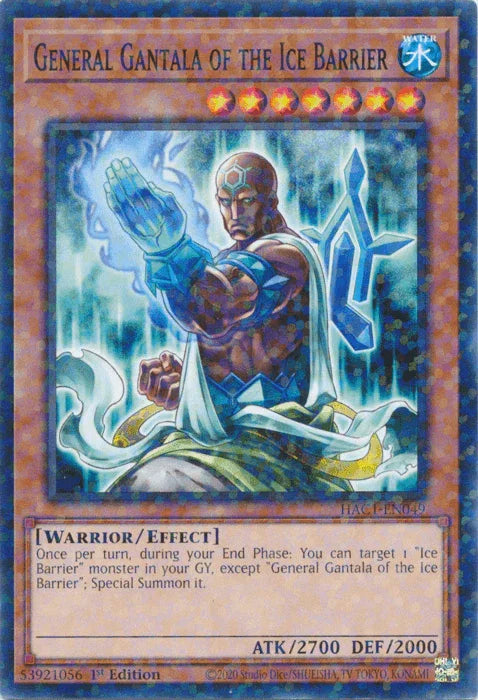 1st Edition, Common, Effect Monster, Hidden Arsenal: Chapter 1, Warrior, Water General Gantala of the Ice Barrier (Duel Terminal) [HAC1-EN049] Common - Trading Card World