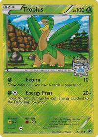 Black & White: Plasma Blast, F-20, Grass, Lx2, Promo, Reverse Holofoil Tropius (5/101) (National Championship Promo) [Black & White: Plasma Blast] - Trading Card World