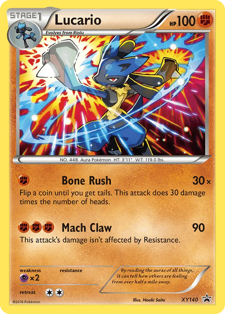 Fighting, Holofoil, Promo, Psychic[×2], XY140, XY: Black Star Promos Lucario (XY140) [XY: Black Star Promos] - Trading Card World