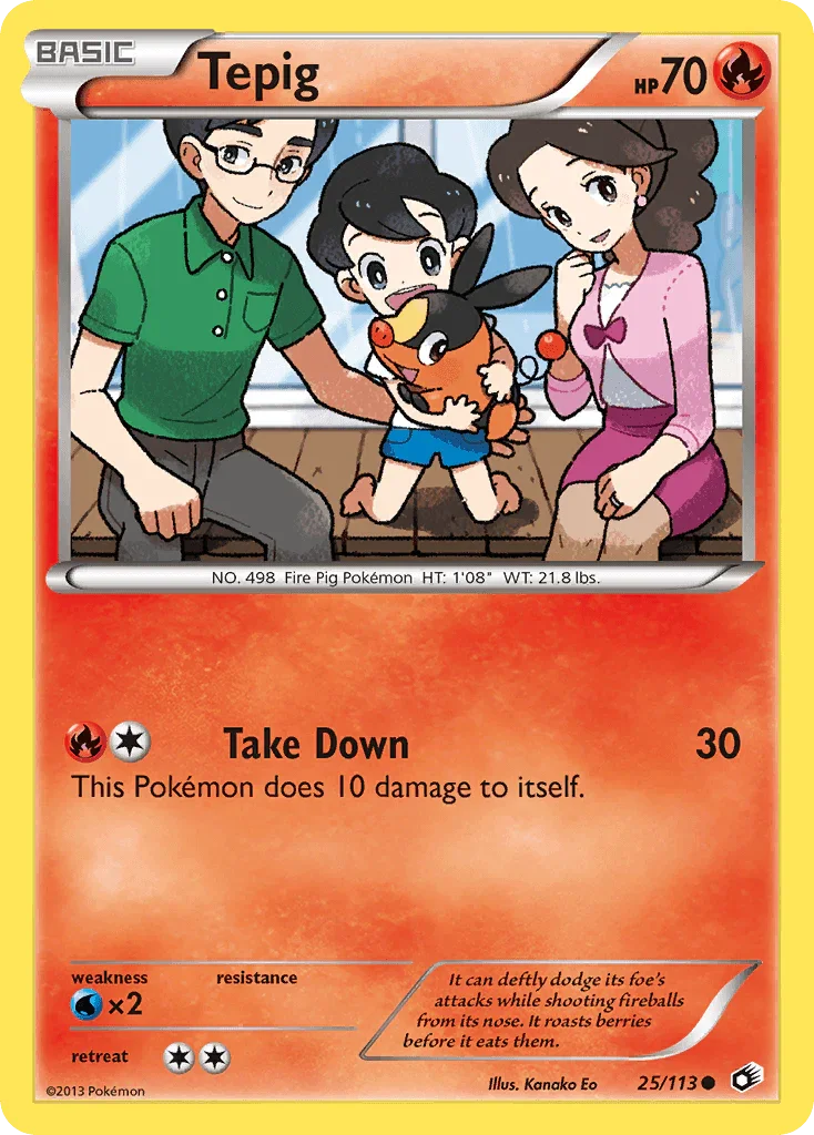 25, Black & White: Legendary Treasures, Common, Fire, Normal, Reverse Holofoil, Water[×2] Tepig (25/113) [Black & White: Legendary Treasures] - Trading Card World