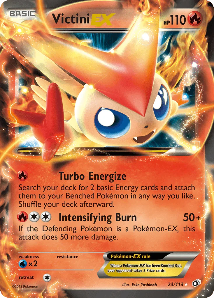 24, Black & White: Legendary Treasures, Fire, Holofoil, Ultra Rare, Water[×2] Victini EX (24/113) [Black & White: Legendary Treasures] - Trading Card World