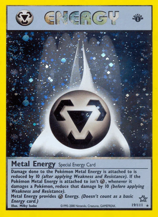 19, 1st Edition Holofoil, Holo Rare, Metal, Neo Genesis 1st Edition Metal Energy (19/111) [Neo Genesis 1st Edition] - Trading Card World