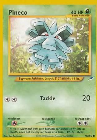 77, Common, Fire[×2], Grass, Neo Destiny Unlimited, Normal Pineco (77/105) [Neo Destiny Unlimited] - Trading Card World